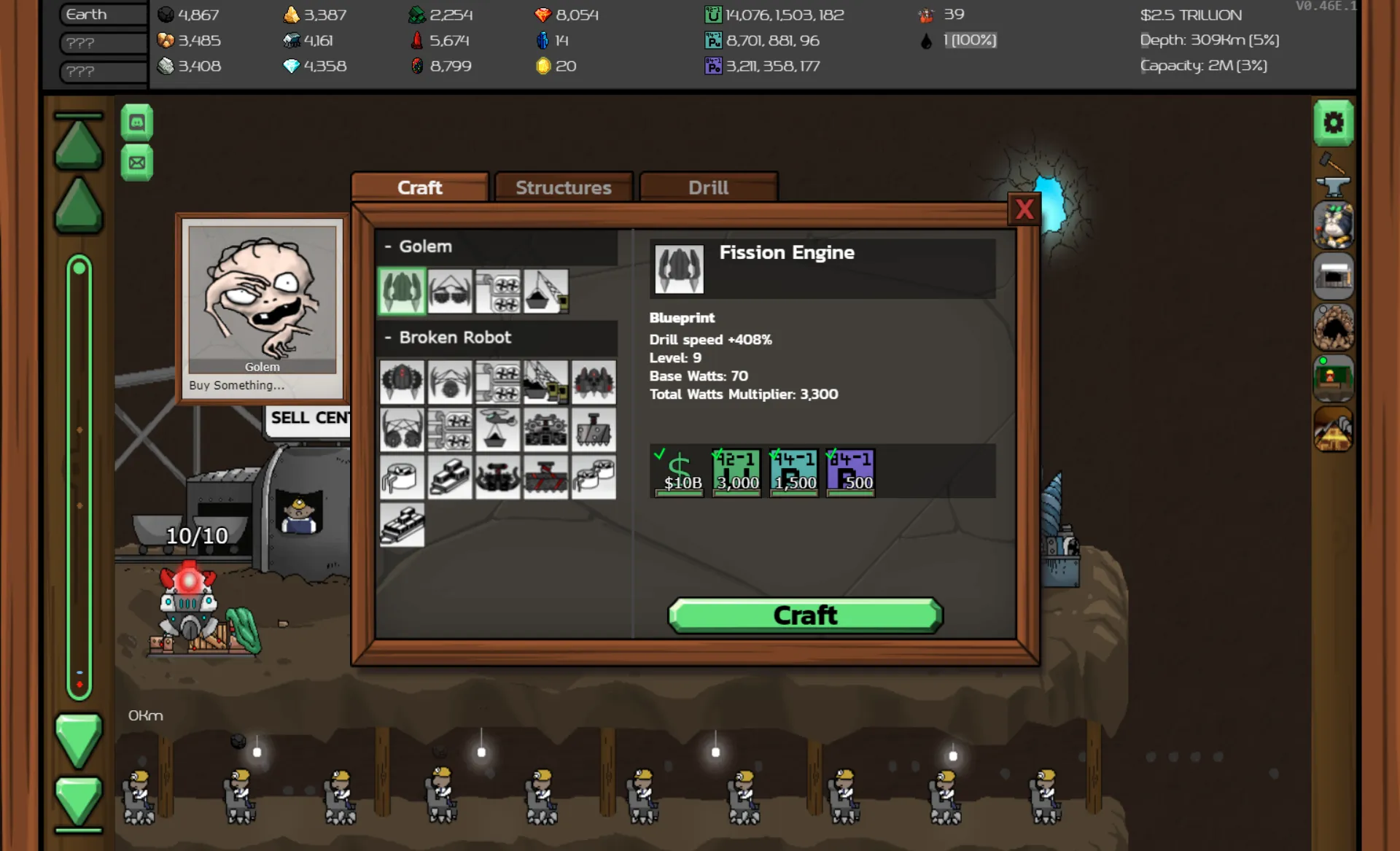 Craft drill upgrades